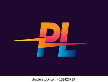 Letter PL logo with Lightning icon, letter combination Power Energy Logo design for Creative Power ideas, web, business and company.