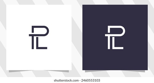 letter pl lp logo design vector