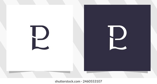 letter pl lp logo design vector