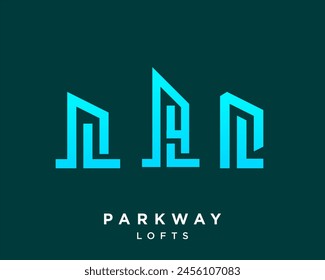 Letter PL monogram apartment building logo design.