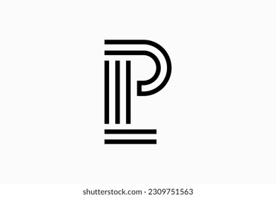 Letter PL Pillar Logo Design Vector Sign 