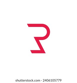 letter pl simple geometric line logo vector 