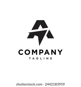 Letter A plane logo icon vector template.eps