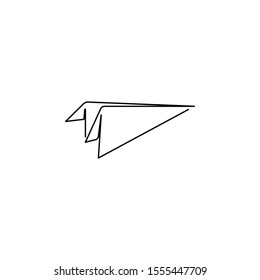 Letter plane one line icon. On white background