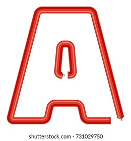 Letter a plastic tube icon. Cartoon illustration of letter a plastic tube vector icon for web
