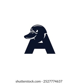 Buchstabe A Platypus-Logo-Icon-Vektor.