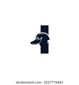 Buchstabe I Platypus-Logo-Ikone, Vektor.