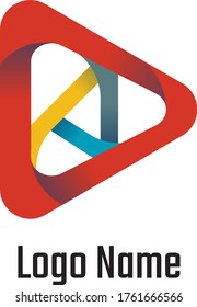 Letter A Play Logo Template