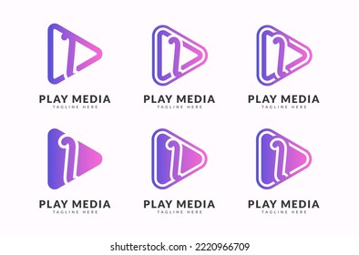Letter I play media creative gradient logo