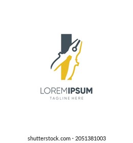 Letter I Pliers Logo Design Vector Icon Graphic Emblem Illustration Background Template