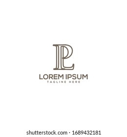 Letter PL/LP logo icon design template elements 