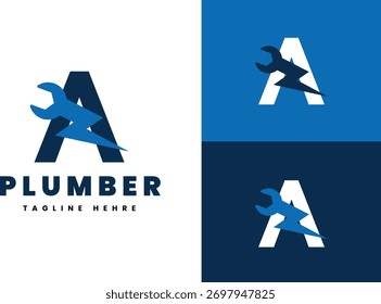 Letra a design do logotipo do encanador