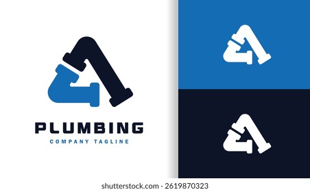 LETTER A WITH PLUMBING LOGO
