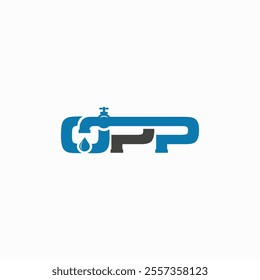 Letter plumbing logo fully editable vector template