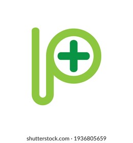 UP letter with Plus logo design vector