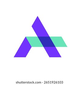 Letter A plus medical overlapping color logo design