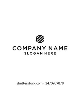 letter pm hexagon logo design vector illustration template