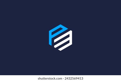 letter pm with hexagon logo icon design vector design template inspiration