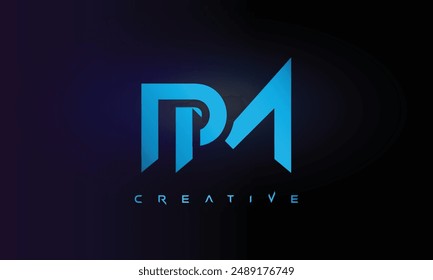 Letter PM logo design creative custom clean two alphabet logo
