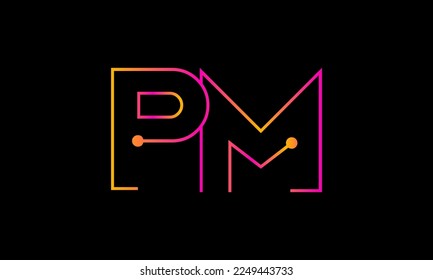 Letter PM logo design. PM logo monogram design vector