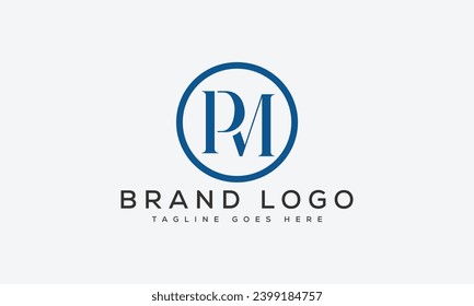 diseño de la plantilla vectorial del logotipo PM de letra para la marca.