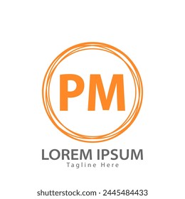 letter PM logo. PM. PM logo design vector illustration for creative company, business, industry
