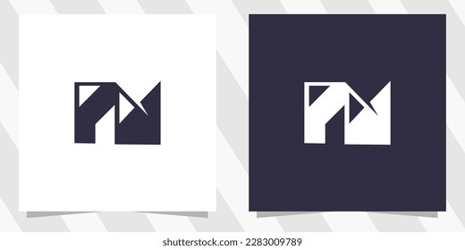 letter pm mp logo design