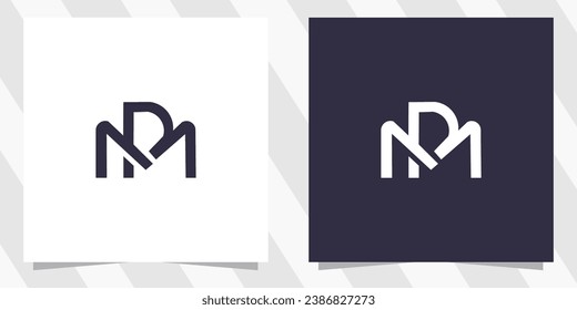 letter pm mp logo design