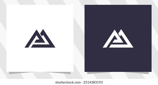 letter pm mp logo design vector