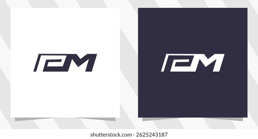 Carta PM MP diseño de logotipo
