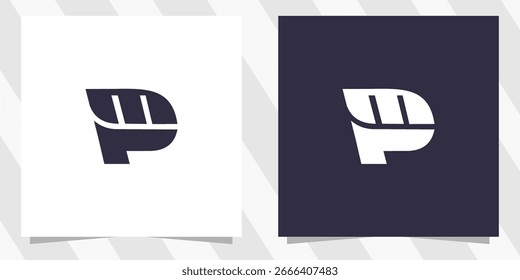 letter pm mp logo design