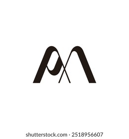 Buchstabe pm Band verbunden einfache geometrische Logo Vektor 