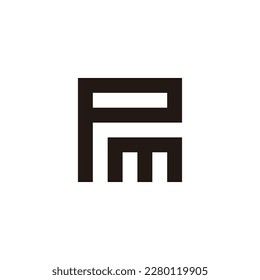 Letter pm square geometric symbol simple logo vector