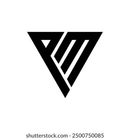Letra Pm forma de triángulo Innovadora idea de logotipo