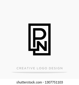 Letter pn initial logo, square design for Corporate Business Identity, Alphabet letter vector illustration