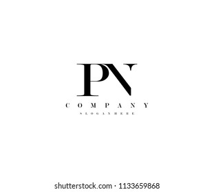 Letter PN Minimal Linked Logo Vector