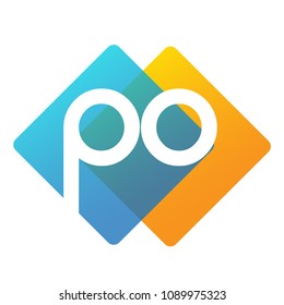 Letter PO logo with colorful geometric shape, letter combination logo design for creative industry, web, business and company.