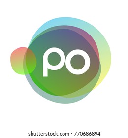 Letter PO logo with colorful splash background, letter combination logo design for creative industry, web, business and company.
