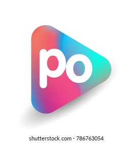 Letter PO logo in triangle shape and colorful background, letter combination logo design for business and company identity.
