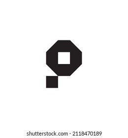 

letter PO OP P O square point simple symbol logo vector