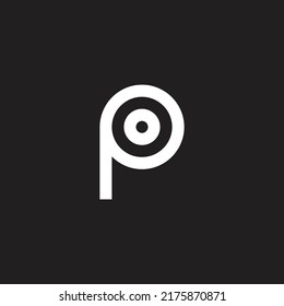 Letter Po oP P o circle geometric symbol simple logo vector