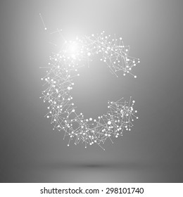 Letter points and lines formed,The letters C.