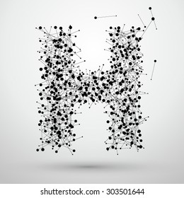Letra puntos y líneas formadas, las letras H.