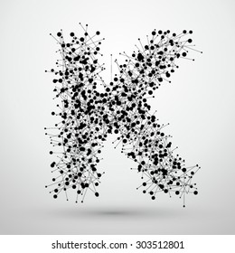 Letter points and lines formed,The letters K.