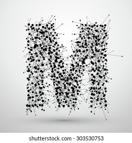 Letter points and lines formed,The letters M.