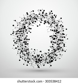 Letter points and lines formed,The letters O.