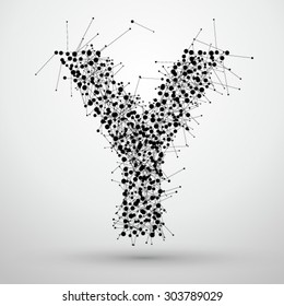 Letter points and lines formed,The letters Y.