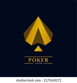 letter A poker logo design template vector