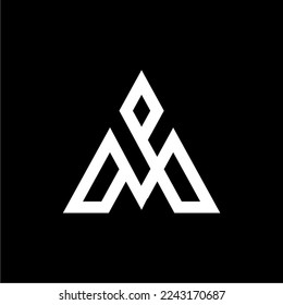 letter a in polygon style with white color and black background