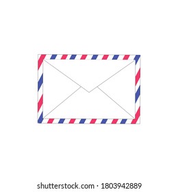 Letter post office. Paper mail. Envelope colourful icon isolated on white background. Message, address, blank. 